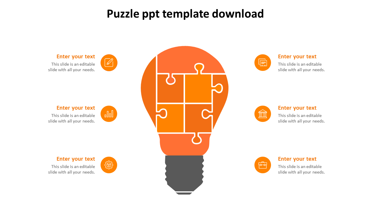 Free - Creative Puzzle PPT Template Download Slide Design